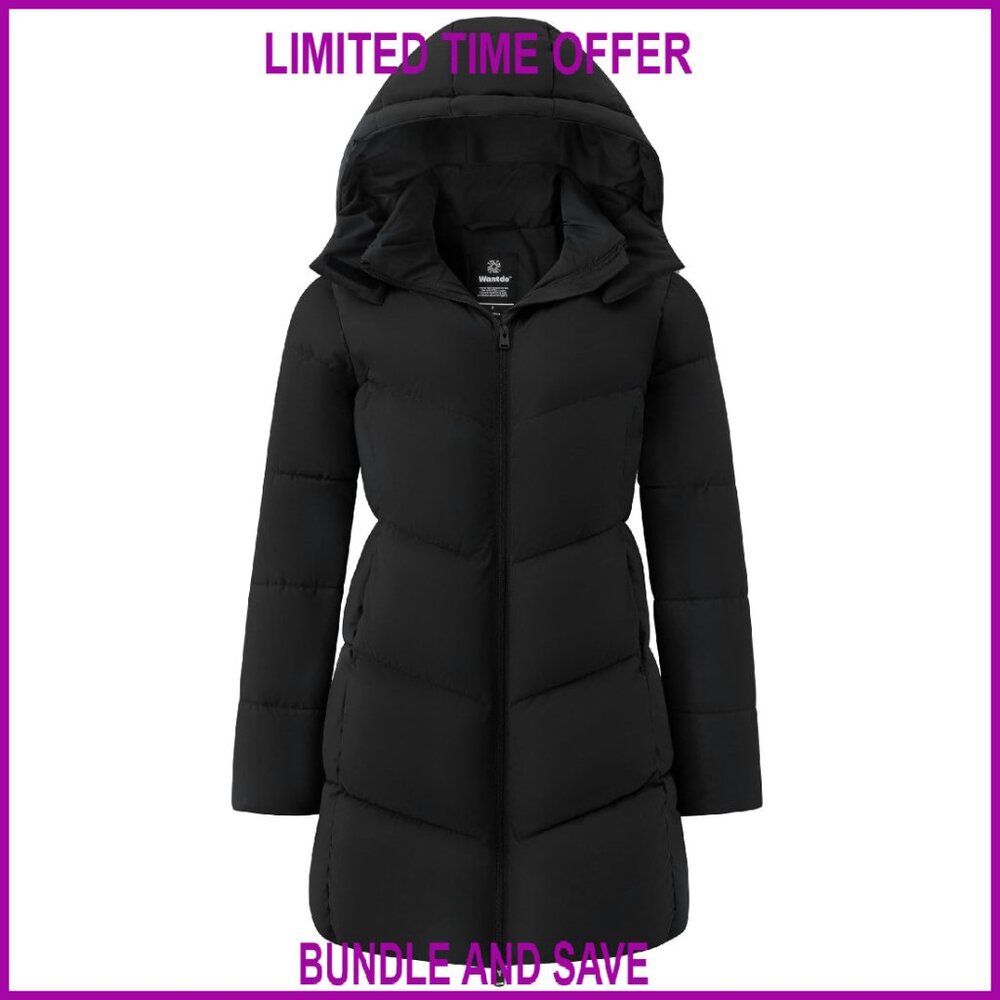 Women's Long Puffer Parka Winter Coat Hooded Waterproof Windproof Warm